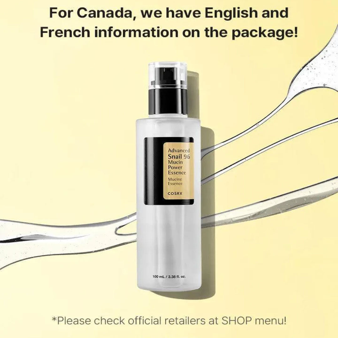 COSRX Snail Mucin 96% Power Repairing Essence – 3.38 fl.oz / 100ml