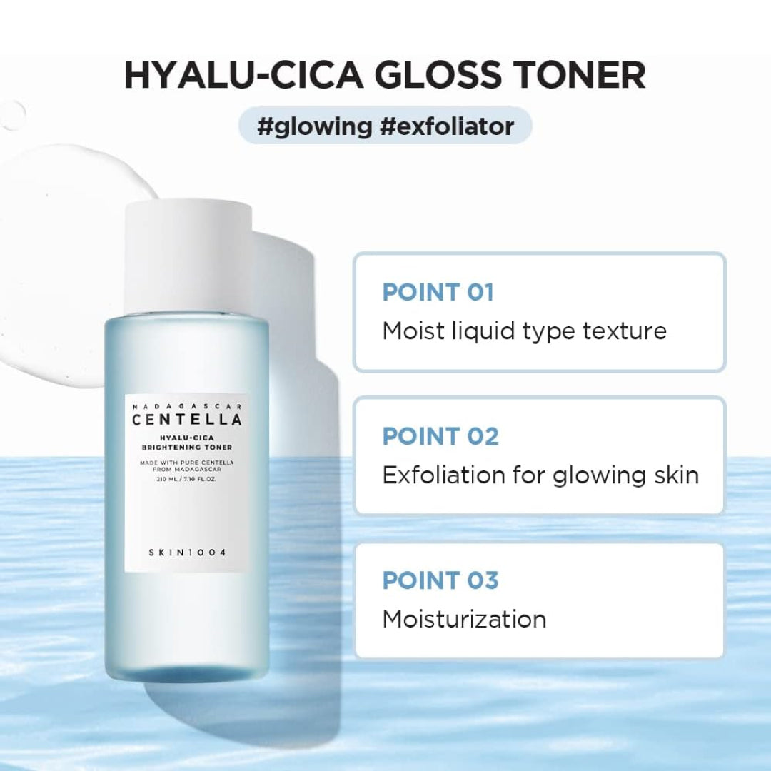 SKIN1004 Hyalu-CICA Brightening Toner with AHA + LHA (210ml)